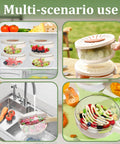 Two Pack Multifunctional Fruit Washing Bowl With Strainer 2 In 1 Drain Basket And Fruit Strainer Container With Lid in various uses