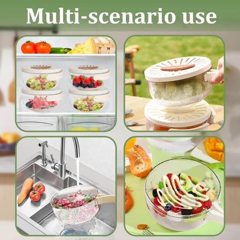 Two Pack Multifunctional Fruit Washing Bowl With Strainer 2 In 1 Drain Basket And Fruit Strainer Container With Lid in various uses
