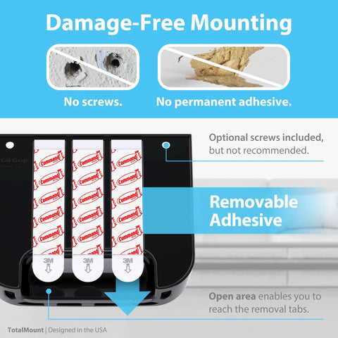 No Drill Wall Mount Remote Holder For Two To Three Remotes, Easy Adhesive Install, Keeps Remotes Organized And Ready, Black Finish, USA Designed, Durable, No Tools Needed, Perfect For Living Rooms