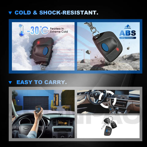 Two Remotes That Work With Your 61LM 750CB Garage Door Opener 390MHz 9 Dip Switch For 1984 To 1993 Models Durable ABS Case FCC Certified