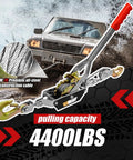 Heavy Duty Come Along Winch 2 Ton With Two Gear Ratchet Cable Winch Puller With Two Hooks For Towing And Lifting