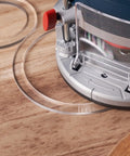 Top Shelf Pack Of Seven Big Circle Inlay Router Template Jig For Woodworking And Craft Projects Making Perfect Oval Cuts. Acrylic templates around router.
