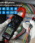 True RMS Digital Clamp Meter For DIY And Pros, 6000 Counts, 600A Current, 600V Voltage, multimeter used in electrical panel