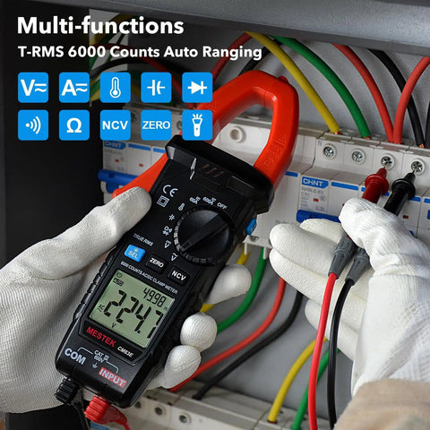 True RMS Digital Clamp Meter For DIY And Pros, 6000 Counts, 600A Current, 600V Voltage, multimeter used in electrical panel
