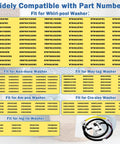 Widely compatible part numbers for Rugged Washer Lid Lock Assembly Replacement For Whirlpool Maytag Kenmore W11307244 W10682535.