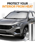 Heavy Duty Double Bubble Insulation Roll With 4 Layer Reflective Foil Barriers protecting a car windshield from heat.