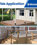 Wide application of 4 Pack Adjustable Post Base Brackets For Wood Posts 1.5x1.5, 2x2, 2x4, 4x4 in deck and railing installation