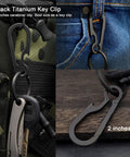 Black Titanium Carabiner Keychain With Quick Release Clip And Bottle Opener Small 2 Inch Key Clip For Everyday Carry