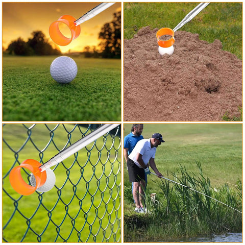 Telescopic Golf Ball Retriever 12Ft Aluminum Alloy Water Ready Ball Grabber With Two Sided Head for Easy Pickups, Heavy Duty Golf Tool