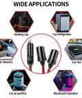Wide applications of Plug And Play 12V And 24V Cigarette Lighter Splitter With Dual Sockets 1 To 2 Female Socket Port Adapter for cars.