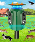 Solar Powered Ultrasonic Animal Repeller With 360 Degree PIR Coverage That Keeps Cats Dogs Deer Squirrels Raccoons And Rabbits Outta Your Garden Yard Or Farm Outdoor Deterrent For Real, green