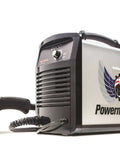 Powermax 30 Air Plasma Cutter with built-in air compressor and auto voltage 120 240 V compatibility, showing side branding.