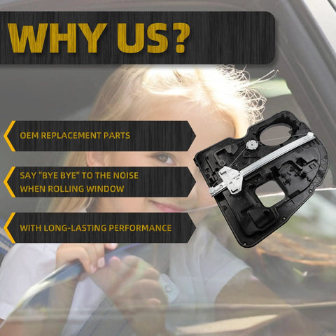 Rear Right Passenger Side Window Regulator No Motor For Dodge Ram 1500 2009 2020 next to child in car window