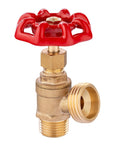 5 Pack Boiler Drain Valves One Half Inch MIP By Three Quarter Inch MHT Brass Body With Multi Turn Handle For Easy Flow Control