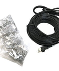 RC60 60 Foot Heating Cables for Roof and Gutter Black, Preassembled with spacers and clips visible