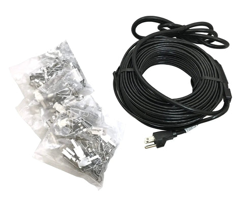 RC60 60 Foot Heating Cables for Roof and Gutter Black, Preassembled with spacers and clips visible