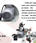 Badass 72X2 Inch Belt Sander and Polisher Featuring Slick Variable Speed Dial for Swift Knife Sharpening Rust Removal Heavy Duty Industrial Grinder 220V close-up of 1500W pure copper motor with control panel.
