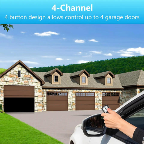 Universal Garage Door Remote With Five Color Learn Button Purple Yellow Green Orange Red Keychain Included For Sears Craftsman LiftMaster Chamberlain Openers 1993 To Present Works With Most Models