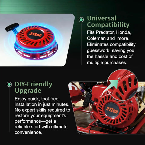 Pull Starter Kit For Predator 212cc And 196cc Engine And Honda GX160 GX200 features compatibility and ease of installation