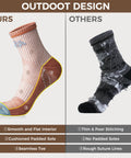 Comparison of Women Merino Wool Hiking Socks Pack Of 5 Quarter Crew Length Thermal Warmth Cushioned Comfort And Moisture Wicking