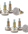 Heavy Duty Adjustable Leveling Feet With Three Eighth Inch Sixteen Thread Pitch And Felt Pads Ironclad Steel Base Supports Heavy Load Eight Pack displayed from various angles.