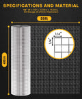 Top Shelf Durability One Quarter Inch Hardware Cloth Roll With Precise Square Cut Mesh And 23 Gauge Annealed Wire showcasing dimensions of 48x50 inches.