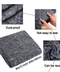 Close-up collage of 24 Piece Bulk Pro Grade Built Tough Moving Blankets 80 By 72 Inch Quilted Furniture Pads showcasing texture and size.