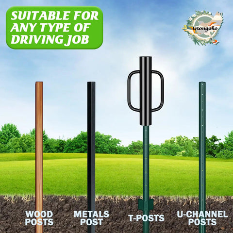 12 Pound T Post Driver With Handles Heavy Duty Fence Post Pounder For T Posts U Channel Metal Post And Sign Post Pole