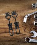 Heavy Duty Adjustable Toggle Latch Clamp With Quick Release Metal Pull Latch For Industrial Tool Boxes, Cabinets, And Workholding Fixtures, Compact, Spring Loaded, Beefy And Secure Clamp For Tough Jobs on wooden surface with tools