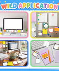 Back To School Sticky Notes Set Of Nine Pads Fifty Sheets Each Cute Teacher Notepads displayed in office and classroom setups.