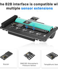 ESP32 LoRa V4 Development Board With Tempered Glass Sensor Kit BME280 And S3 SX1262 shown with sensor extensions and B2B interface.