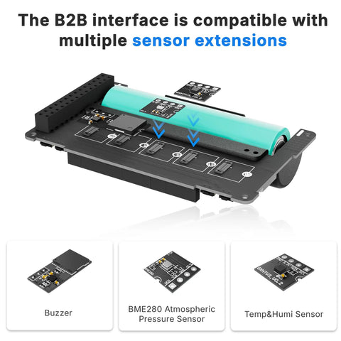 ESP32 LoRa V4 Development Board With Tempered Glass Sensor Kit BME280 And S3 SX1262 shown with sensor extensions and B2B interface.
