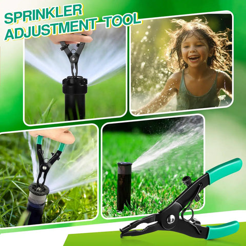 Sprinkler Pull Up Tool For Pop Up Heads Grab And Go Design Easy Grip For Pulling Up Sprinkler Riser And Adjusting Nozzles Compatible With Rain Bird And Hunter Lawn Irrigation Systems Pro Grade Maintenance Tool For Quick Fixes And Safe Rod Retraction in use with green grass backdrop