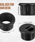 10 Pack Desk Grommets Plastic Cable Hole Covers For Wire Management Black 1 Inch Grommets dimensions and design