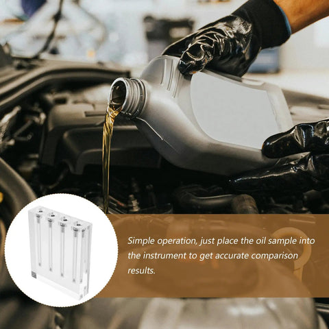 Engine Oil Viscosity Tester And Transmission Oil Viscosity Stand With Clear Acrylic Comparator For Four Hole Testing Must Have For DIYers And Auto Shops Dope Tool For Car Care, clear acrylic 4-hole stand