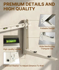Beefed Up Mini Split Wall Mount Bracket with foldable design, leveling bar, and fastened washer for 400 lb load capacity