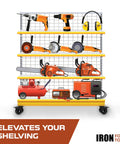 Side Mount Swivel Caster Wheels Set of 4 for Furniture and Cart, 3 Inch Knobby Tire Casters with tools on a shelf