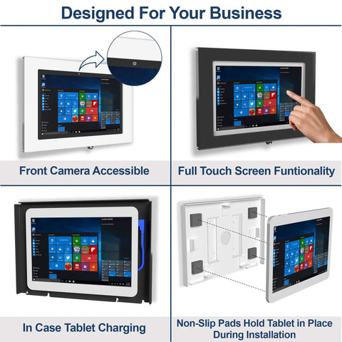 Heavy Duty Acrylic Security Case For Dell Latitude 12 2 In 1 Tablets With Easy Peasy Vesa Wall Mount Bracket Optimized For Pos Stations Kiosks Exhibition Booths And Shop Floor Rock Solid Grip In Matte Black