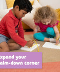Children using Calm Down Threading Boards Set Of 2 For Sensory Play And Focus, Autism And ADHD Therapy Toy on rug