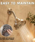Ultimate Shower Head With Six Power Spray Patterns Including Mist For Real High Pressure Boost, brushed nickel finish in use