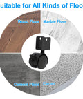 2 Inch Swivel Caster With Brake For Furniture Legs Four Pack 360 Degree Rotation Quiet Wheel U Bracket 1 Inch Inner Width 50mm Diameter Supports Total Load Up To 132 Lbs With 44 Lbs Per Caster, shown with flooring types