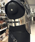 Side view of Armor Adventurer Warrior LARP Steel Cuirass Chest And Back Armor With Adjustable Leather Straps, 18 gauge steel
