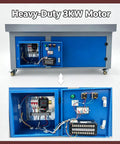 Heavy Duty Top Shelf Industrial Dust Collector And Welding Fume Extractor With Badass 220V 3Kw Motor showing internal wiring and motor.