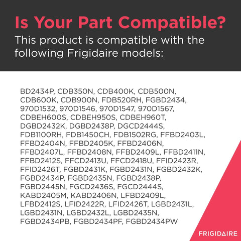 Compatibility chart for Drive Motor For Dishwashers 154843901 Replacement Part OEM Quality Easy Install list of compatible models