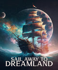 Set Sail For Dreamland A Chill Whimsical Adventure For Night Owls And Dream Chasers A Cozy Read ship sailing under moonlight.