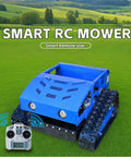 Remote Control Lawn Mower With RC Tracks For Slopes And Uneven Ground, Wireless Heavy Duty Grass Cutter For Yard And Farm in a field