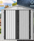 6x4 Ft Outdoor Storage Shed Lockable Metal Tool Shed Waterproof Garden Shed With Vents for any weather in a backyard