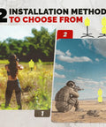 Two installation styles for Heavy Duty Target Stand System NP550 Steel For 12x20 Silhouette Targets shown outdoors.