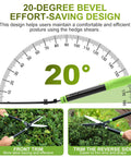 Heavy Duty Telescoping Hedge Shears 23 To 30 Inches With 20 Degree Angled Head shown trimming hedges and shrubs.