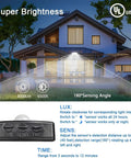 Plug In Motion Sensor Light With 3 Adjustable Heads 35W LED Outdoor Flood Light No Nonsense IP65 Waterproof Exterior Security Lighting for home